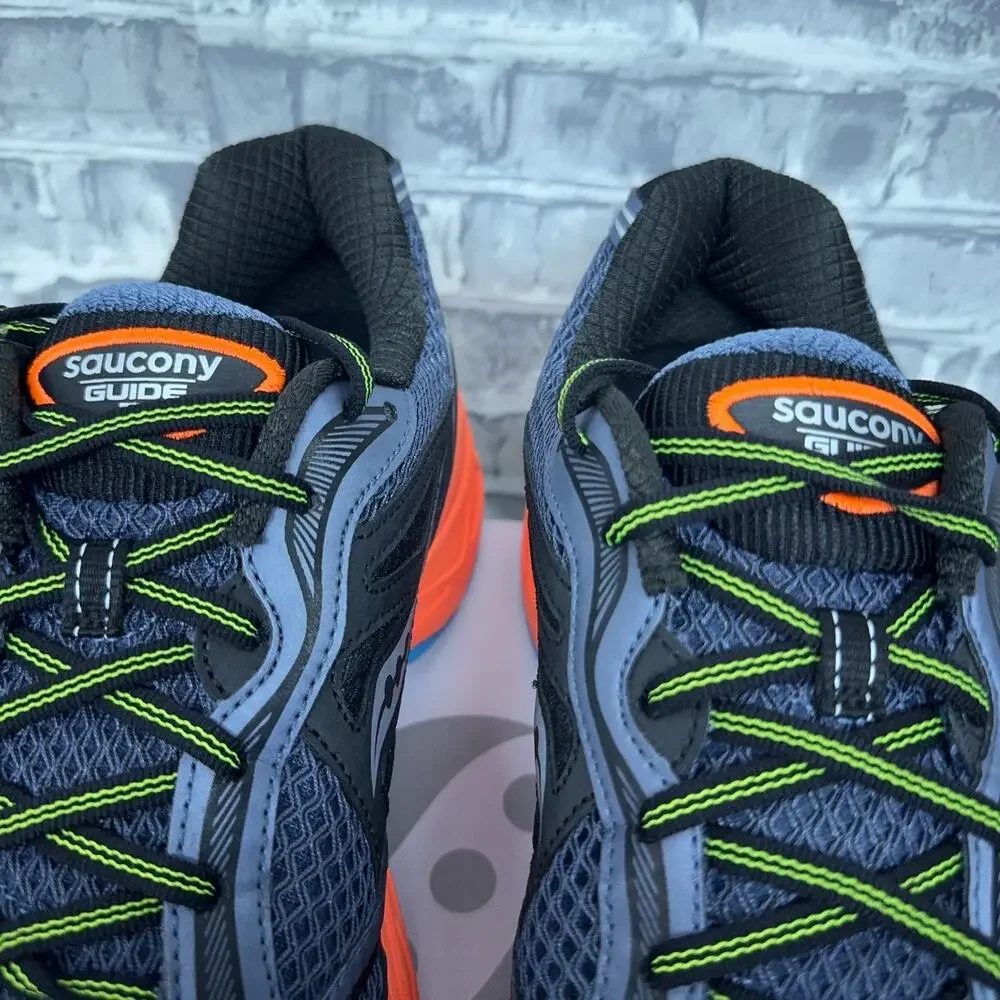 Saucony ProGrid Guide 7 Grey Orange Lime Shoes Sneakers S70936-13 Mens 10 New